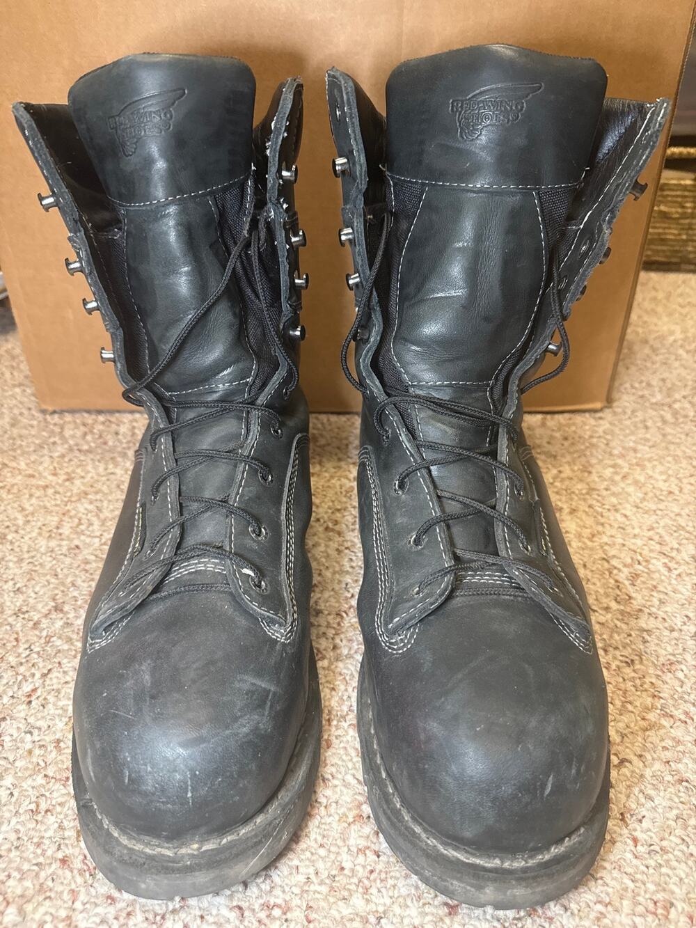 Red Wing 2427 Men’s 14 D Black Leather Safety Toe Work Boots Vibram USA